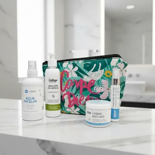Kit Facial Antiage Agua Micelar Limpieza Crema Contorno Nece