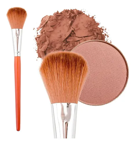 Brocha De Maquillaje Para Rubor Mango Madera P2802 Color Marrón