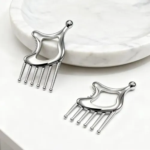 Peine De Masaje Para Cabeza Y Cuero Cabelludo, Tabla Gua Sha