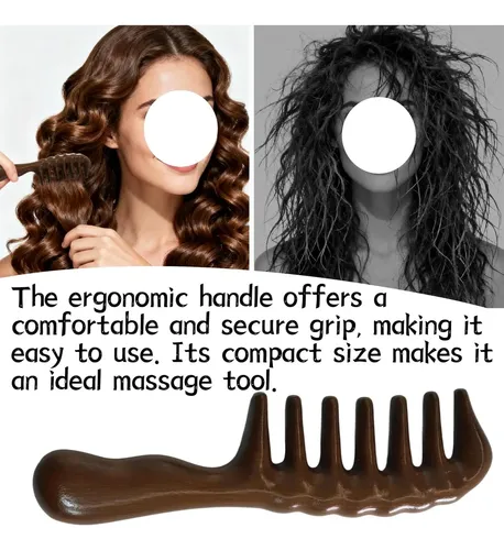 Peines De Madera De Sándalo Para Cabello Rizado Y Liso 2u
