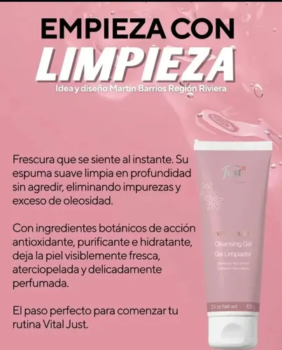Gel Limpiador Vital Just para Todo Tipo de Piel, con Rosa Alpina y Edelweiss