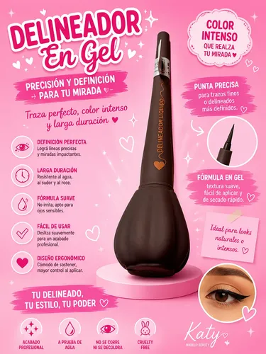 Kit De Maquillaje Delineador, Máscara De Pestañas Y Sombras