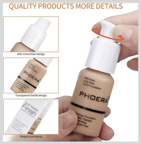Maquillaje, Base Líquida, Mate. Phoera (importada)
