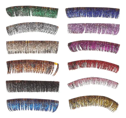 6 Pares De Pestañas Con Purpurina De Colores Para Cosplay