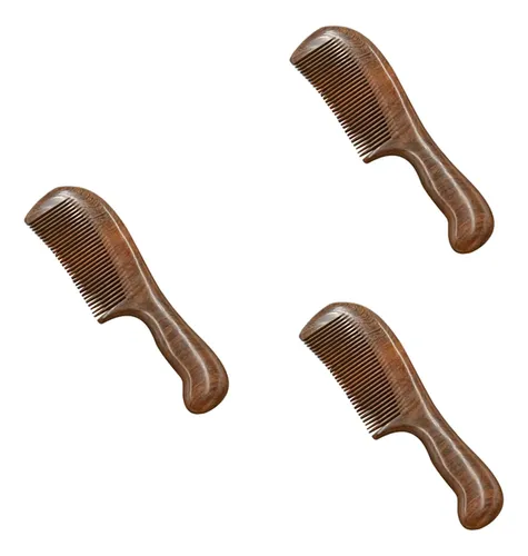 Peine De Dientes Anchos De Sándalo, 3 Unidades, Para Cabello