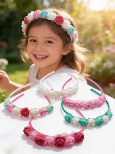 Vincha Nena Flores Color Infantil Accesorios Pelo Pack X 12