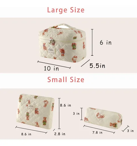 Uekeboag Bolsa De Maquillaje Acolchada De Viaje Para Mujer,