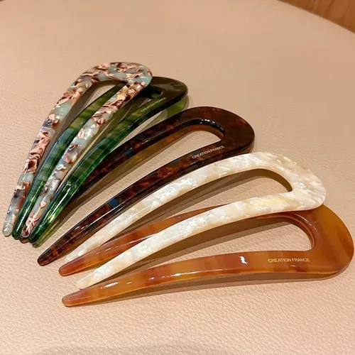 Accesorio De Pelo Acrílico En Forma De Horquilla En Forma De