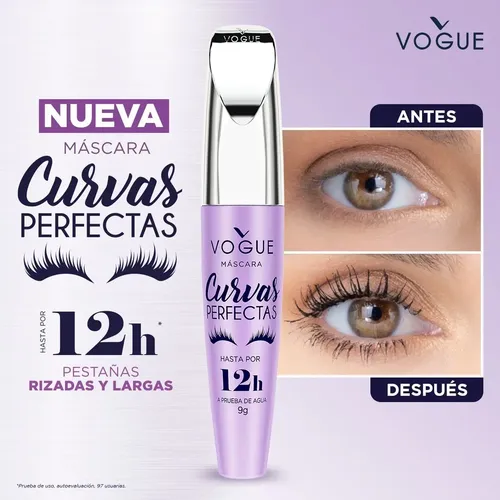 Máscara De Pestañas Vogue Curvas Perfectas A Prueba De Agua