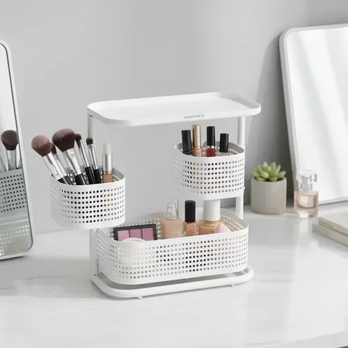 Organizador Maquillaje Porta Cosmetico Brochas Giratorio Kr