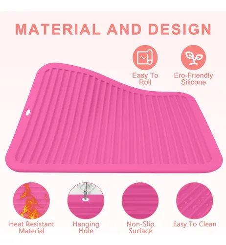 Alfombrilla Para Plancha De Pelo Amijeal, 36 Cm X 28 Cm, Res