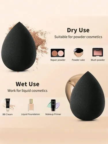 Set 25 Brochas Y Esponjas De Maquillaje Negro Profesional