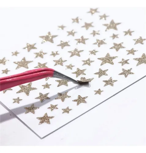 Pegatinas 3d Con Forma De Estrella Con Purpurina Para Uñas,