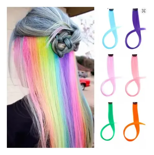 Extensión De Pinza Para Cabello Liso Color Highlight