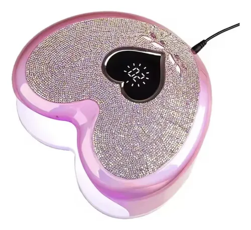 Kit Cabina Uv Led Y Torno Profesional 35000rpm Rosa C/strass