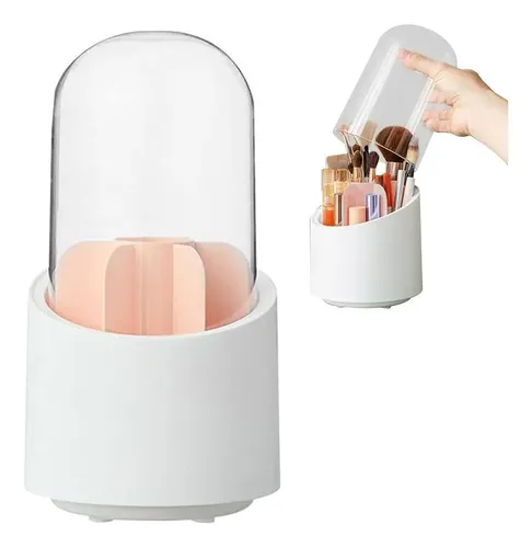 Porta Brocha Giratorio 360 Capsula Pinceles Maquillaje Orden