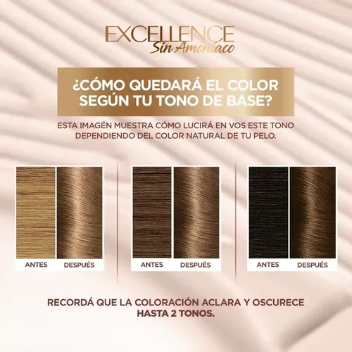 Coloración Permanente Excellence Sin Amoníaco L’oréal Paris 6u Rubio Oscuro Universal