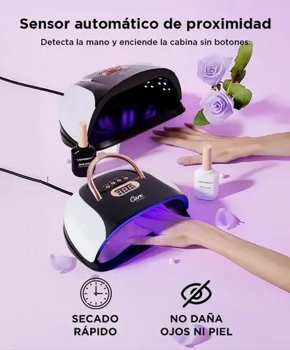 Cabina Gadnic Profesional 21.1w Para Uñas Luz Led Digital