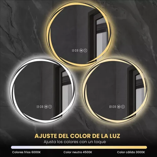Banna Mirror Bath Touch Led, 3 Modos, Antivaho, 50 X 50