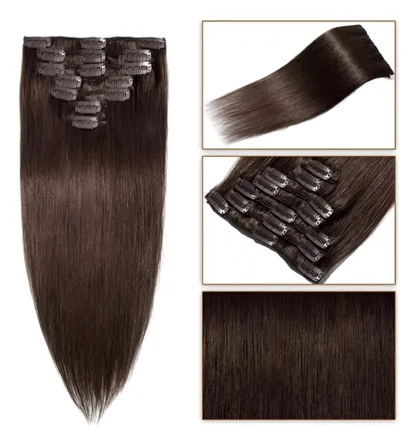Set 7 Pcs Cortinas Peinetas 40cm Cabello Natural Oferta