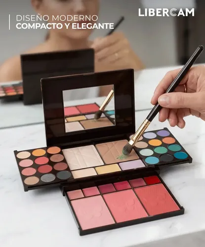 Set Maquillaje Completo 38 Colores Espejo Paleta De Sombras