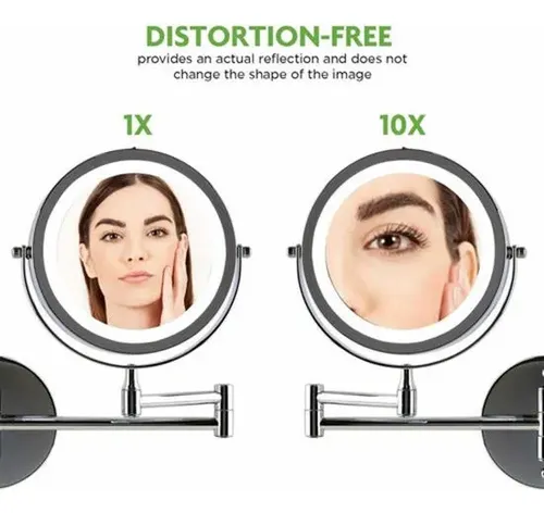 Xcj Espejo De Maquillaje Ovente Con Luz, 7”, Dual Zoom ‘