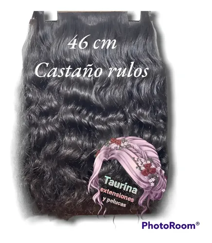 Cortina Natural 46 Cm Largo Con Vincha+micropeinetas Color Castaño Rulos