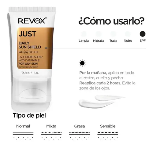 Revox Protector Solar Facial Shield Spf50 Piel Grasa