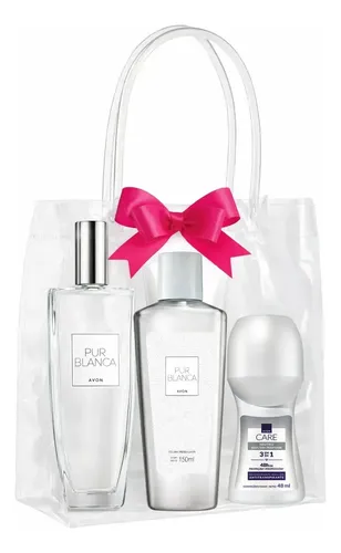 Kit Avon Para Mujer Perfume Pur Blanca + Bolsa De Regalo