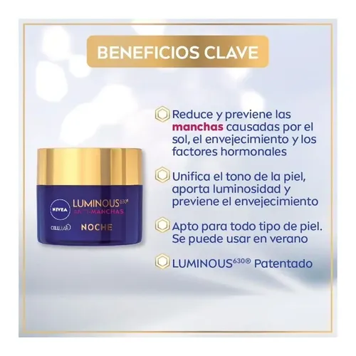 Crema Luminous 630 Noche Anti Manchas Y Reparadora X 50 Ml