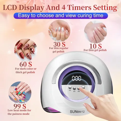 Lámpara De Uñas Led Uv Dmjwan 300w 72 Perlas 4