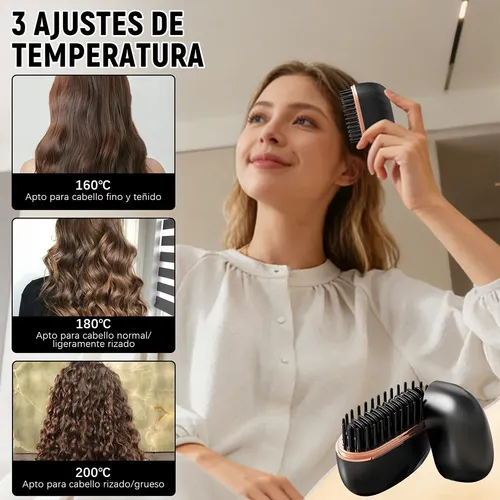 Minimizador De Cabello Inalámbrico Glambrush, Peine 2 En 1