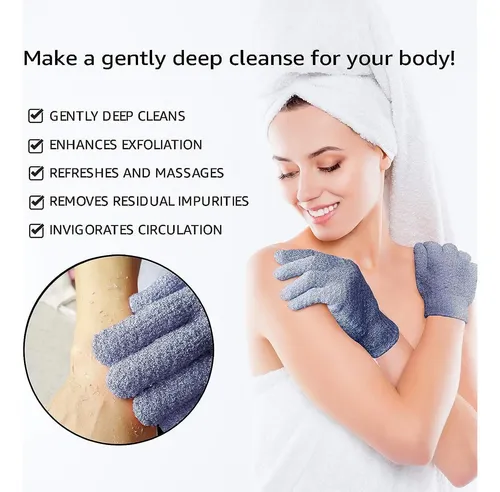Guantes Exfoliantes De Baño Doble Textura Para Ducha Y Spa
