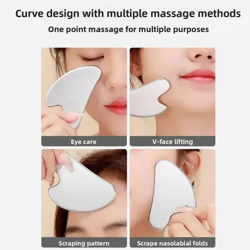 Gua Sha Metal Rojo Facial Y Corporal Masajeador