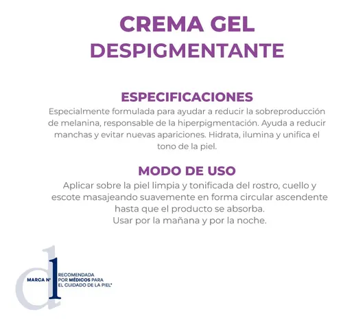 Crema Facial Dermaglós En Gel Despigmentante X 50 G
