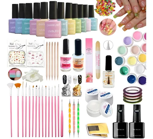Kit Uñas Cabina Esmalte Semipermanente Decoracion Gel Uv