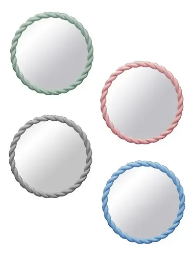 Espejo Cirular Vgo Diseño Moderno Plastico 40cm Colores Verde