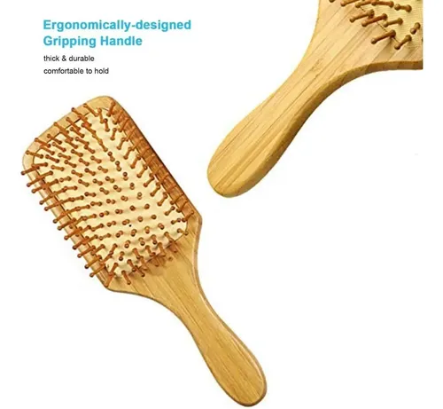 Cepillo De Pelo Bamboo Comb, Peine De Masaje, *a