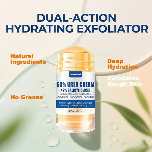 Stick de Crema para Pies con Urea 60% ZyraGloz Hidratación Profunda 40g