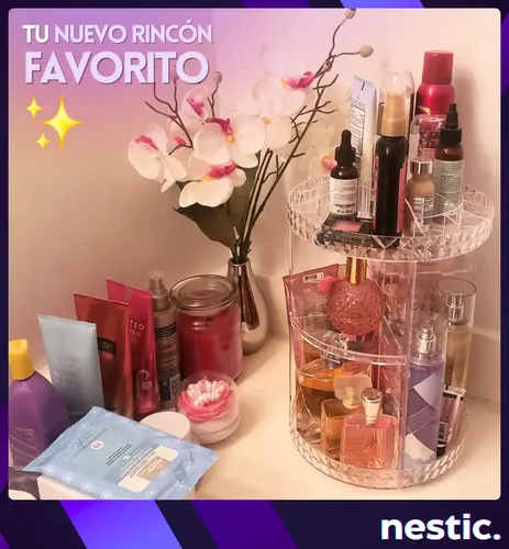 Organizador De Cosméticos Giratorio Maquillaje Crema Perfume