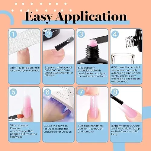 Gel Poly Extension Beetles Natural Pink 60g Nail Art Salon
