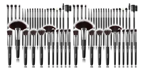 Set 64 Brochas Maquillaje Profesional Solve Mango Rustico