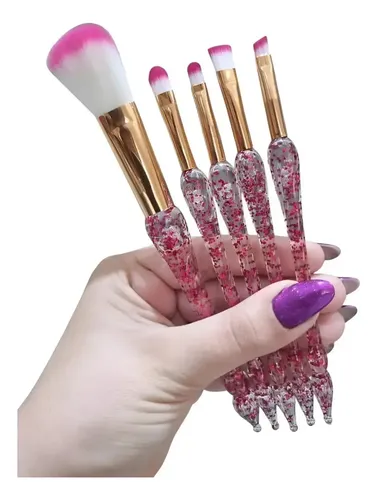 Set Brochas Pinceles Mango Glitter Shimmer X 5 Un