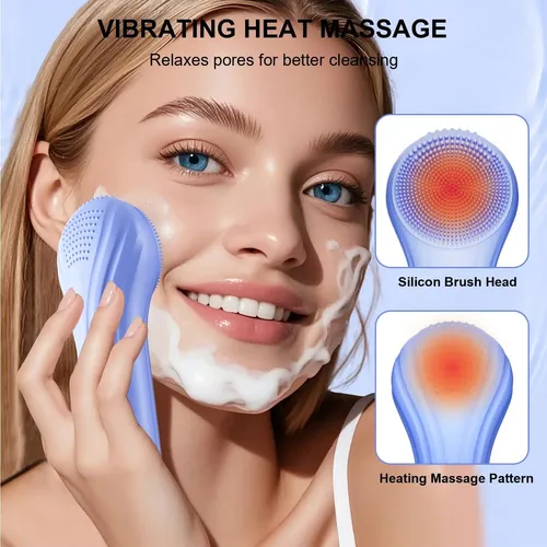 Limpiador Facial Silicona Eléctrico Impermeable 5 Modos Azul