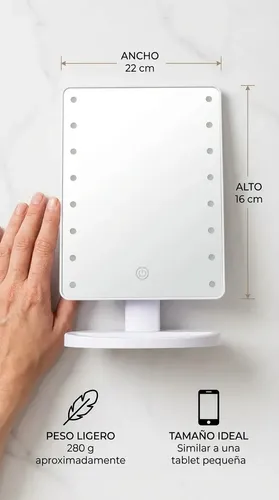 Espejo Rectangular De Mano Aitech Espejo Led Rectangular Con