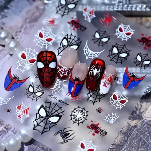 Pegatinas Para Uñas Limitpretty Spider-man, Estilo Oscuro Pa