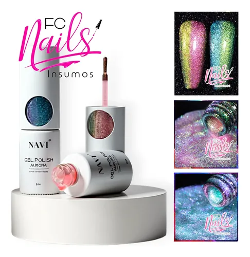 Esmalte Gel Efecto Aurora Duocromo Navi 8ml Uv Led