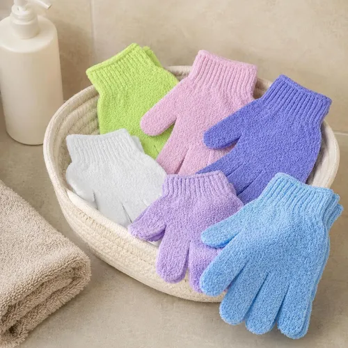 Guantes Exfoliantes Toalla De Baño 6 Pares Purple