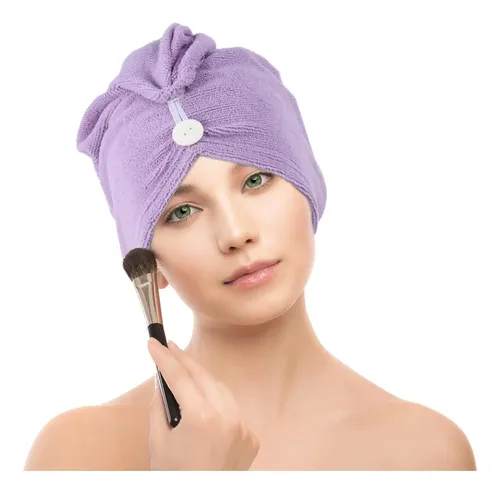 Gorro De Microfibra Para Secar El Cabello Púrpura