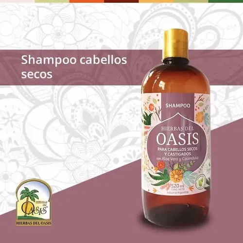 Shampoo Para Cabellos Secos Y Dañados Hierbas Del Oasis